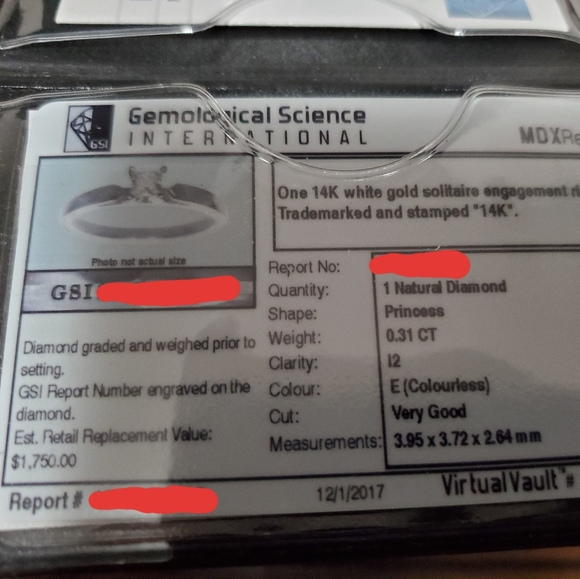 14K White Gold Solitaire Engagement Ring - Picture 2 of 3